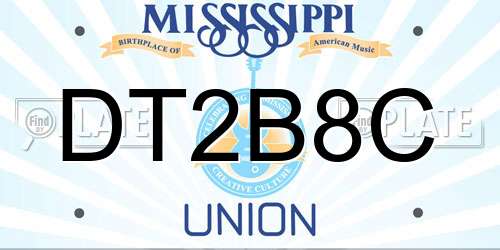 DT2B8C Mississippi License Plate