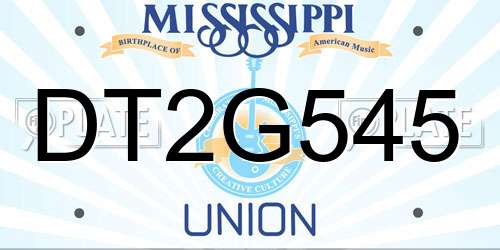 DT2G545 Mississippi License Plate