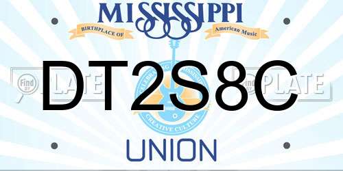 DT2S8C Mississippi License Plate