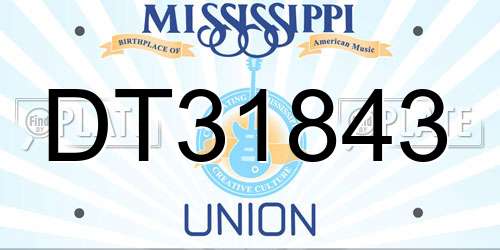 DT31843 Mississippi License Plate