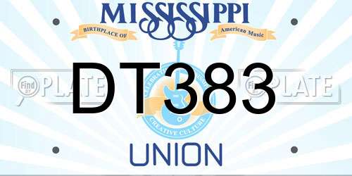 DT383 Mississippi License Plate
