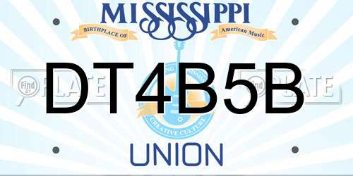 DT4B5B Mississippi License Plate