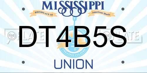 DT4B5S Mississippi License Plate