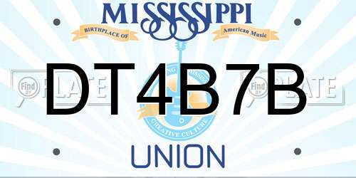 DT4B7B Mississippi License Plate