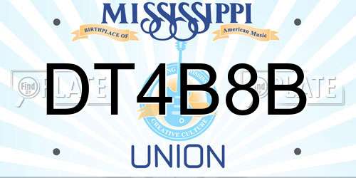 DT4B8B Mississippi License Plate