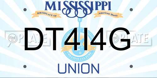DT4I4G Mississippi License Plate