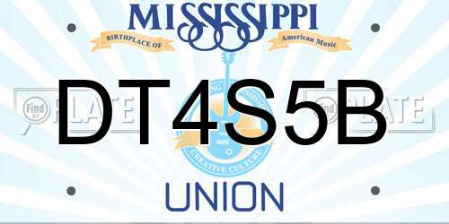 DT4S5B Mississippi License Plate