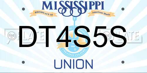 DT4S5S Mississippi License Plate