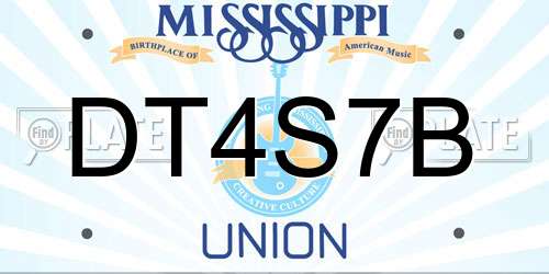 DT4S7B Mississippi License Plate