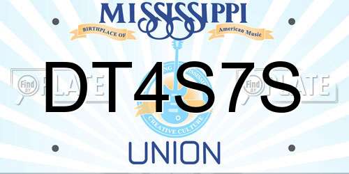 DT4S7S Mississippi License Plate