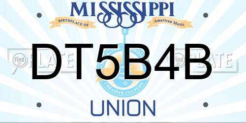 DT5B4B Mississippi License Plate