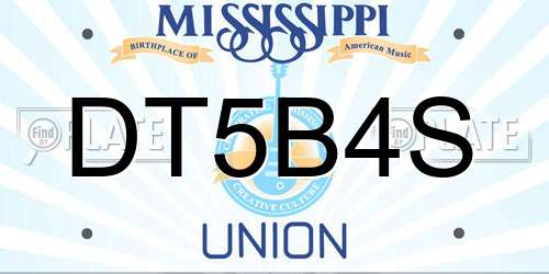 DT5B4S Mississippi License Plate