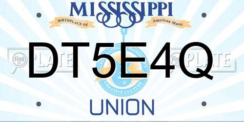 DT5E4Q Mississippi License Plate