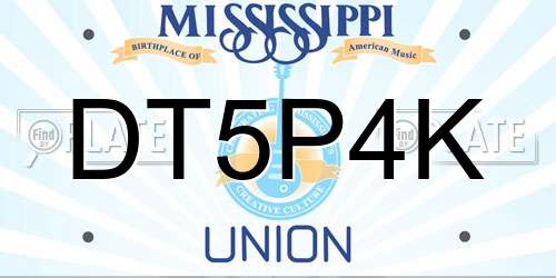 DT5P4K Mississippi License Plate