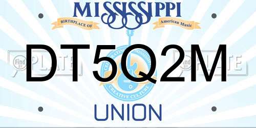 DT5Q2M Mississippi License Plate