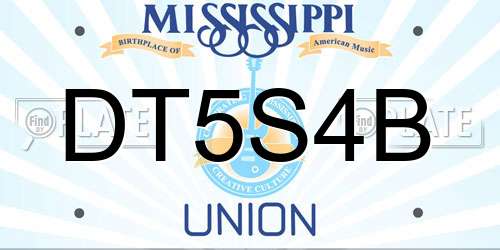 DT5S4B Mississippi License Plate