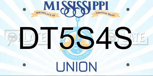 DT5S4S Mississippi License Plate