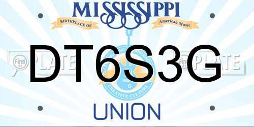 DT6S3G Mississippi License Plate