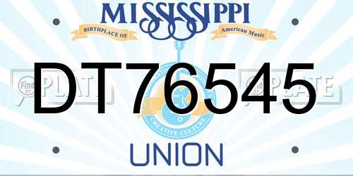 DT76545 Mississippi License Plate