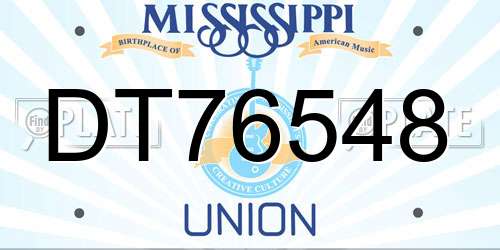 DT76548 Mississippi License Plate