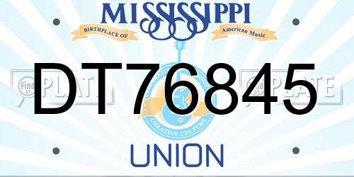 DT76845 Mississippi License Plate