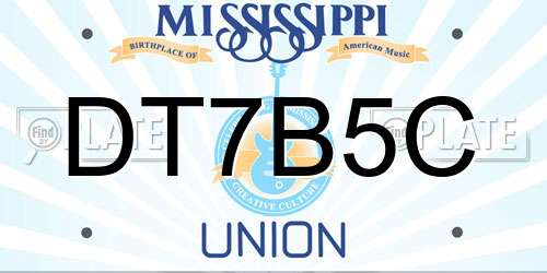 DT7B5C Mississippi License Plate