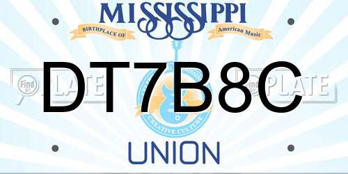 DT7B8C Mississippi License Plate