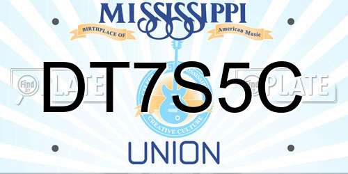 DT7S5C Mississippi License Plate