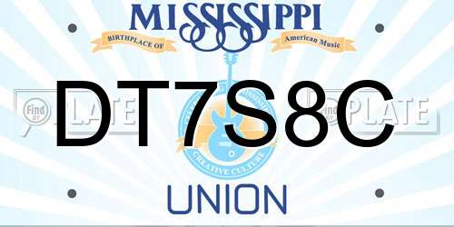DT7S8C Mississippi License Plate