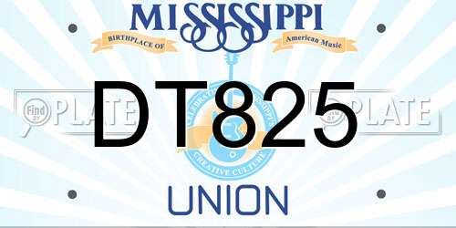 DT825 Mississippi License Plate