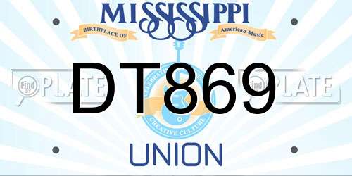 DT869 Mississippi License Plate