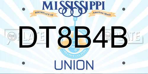 DT8B4B Mississippi License Plate