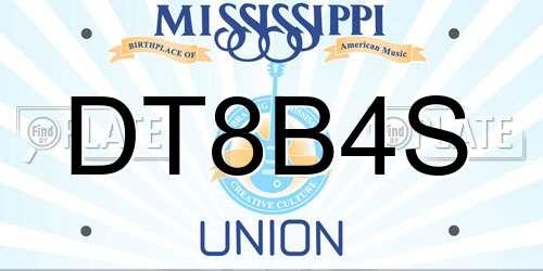 DT8B4S Mississippi License Plate