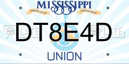 DT8E4D Mississippi License Plate