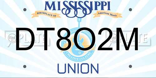 DT8O2M Mississippi License Plate