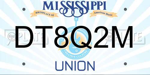 DT8Q2M Mississippi License Plate