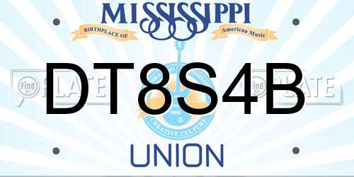 DT8S4B Mississippi License Plate