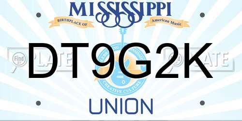 DT9G2K Mississippi License Plate