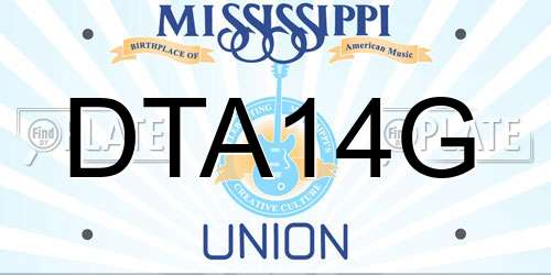 DTA14G Mississippi License Plate