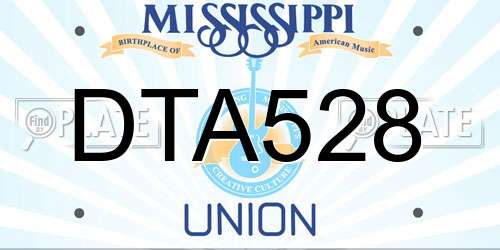 DTA528 Mississippi License Plate