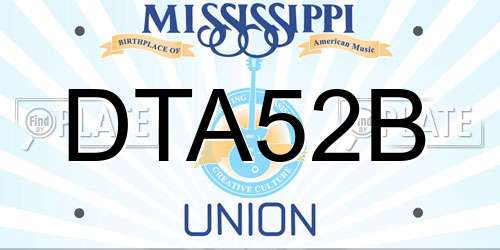 DTA52B Mississippi License Plate