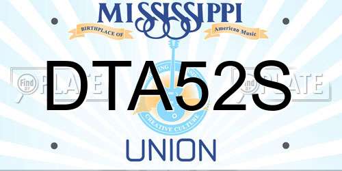 DTA52S Mississippi License Plate