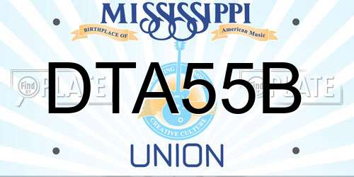 DTA55B Mississippi License Plate