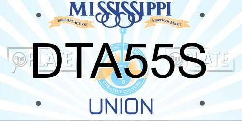 DTA55S Mississippi License Plate