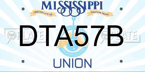DTA57B Mississippi License Plate