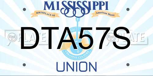 DTA57S Mississippi License Plate