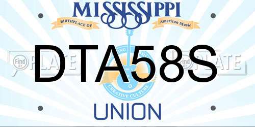 DTA58S Mississippi License Plate