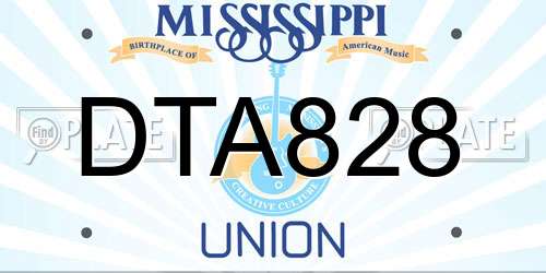 DTA828 Mississippi License Plate