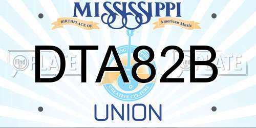 DTA82B Mississippi License Plate