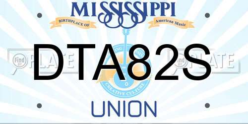 DTA82S Mississippi License Plate